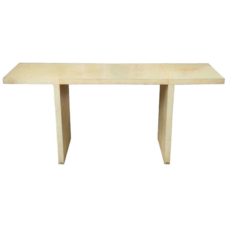 French Modern Parchment Console Table