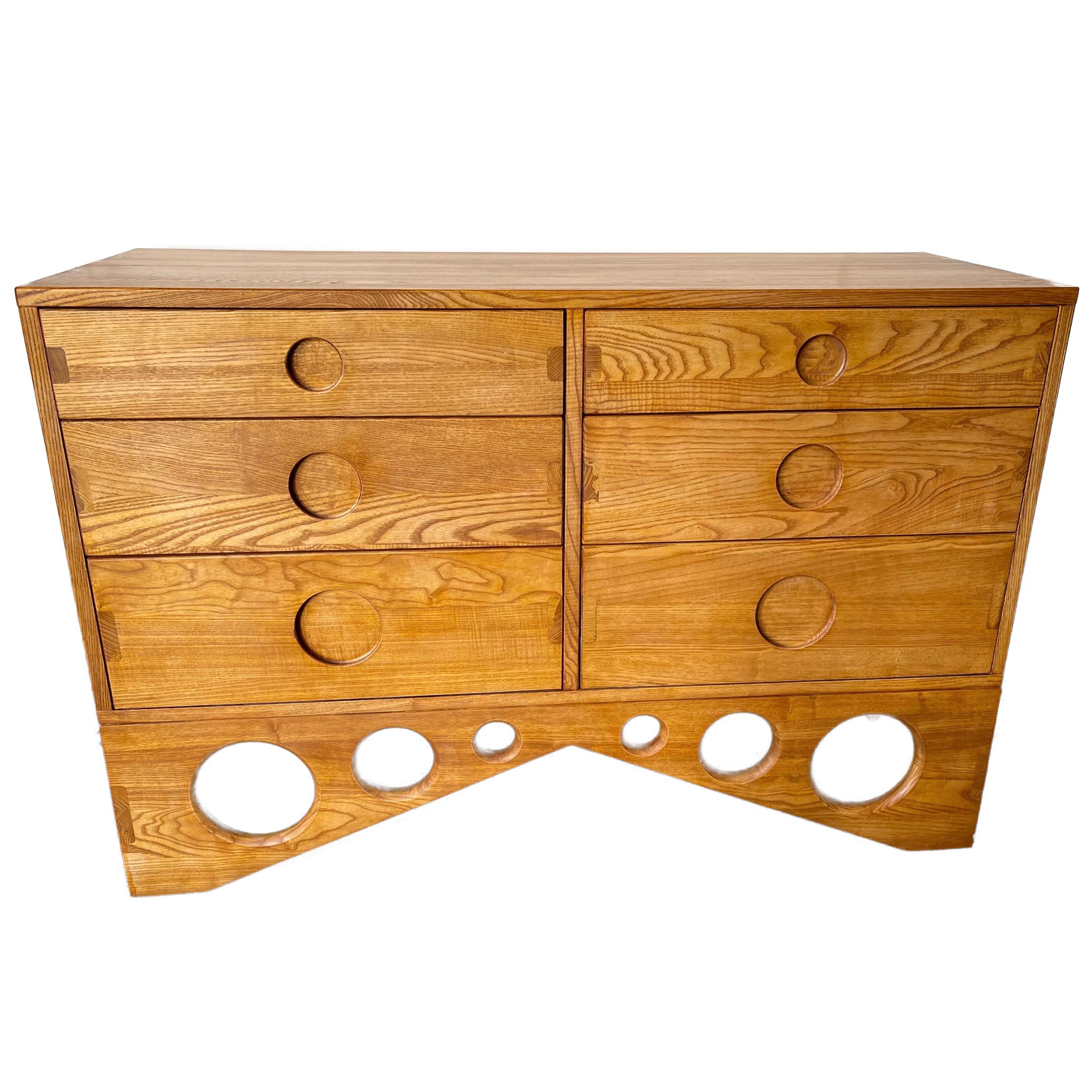 Wood Chest of Drawers Circle Decor. Italy
