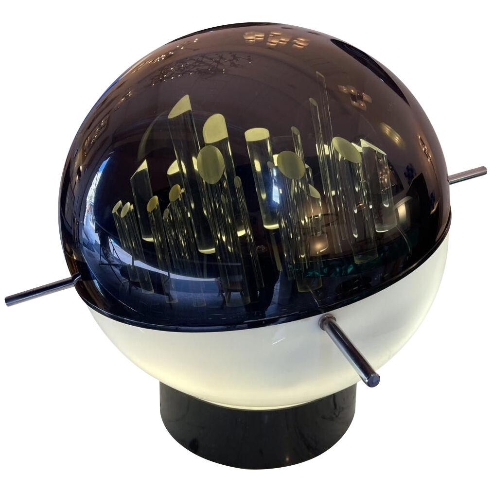 Space Age Lucite and Metal Sculpture Lamp by Gaetano Missaglia. Italy, 1970s