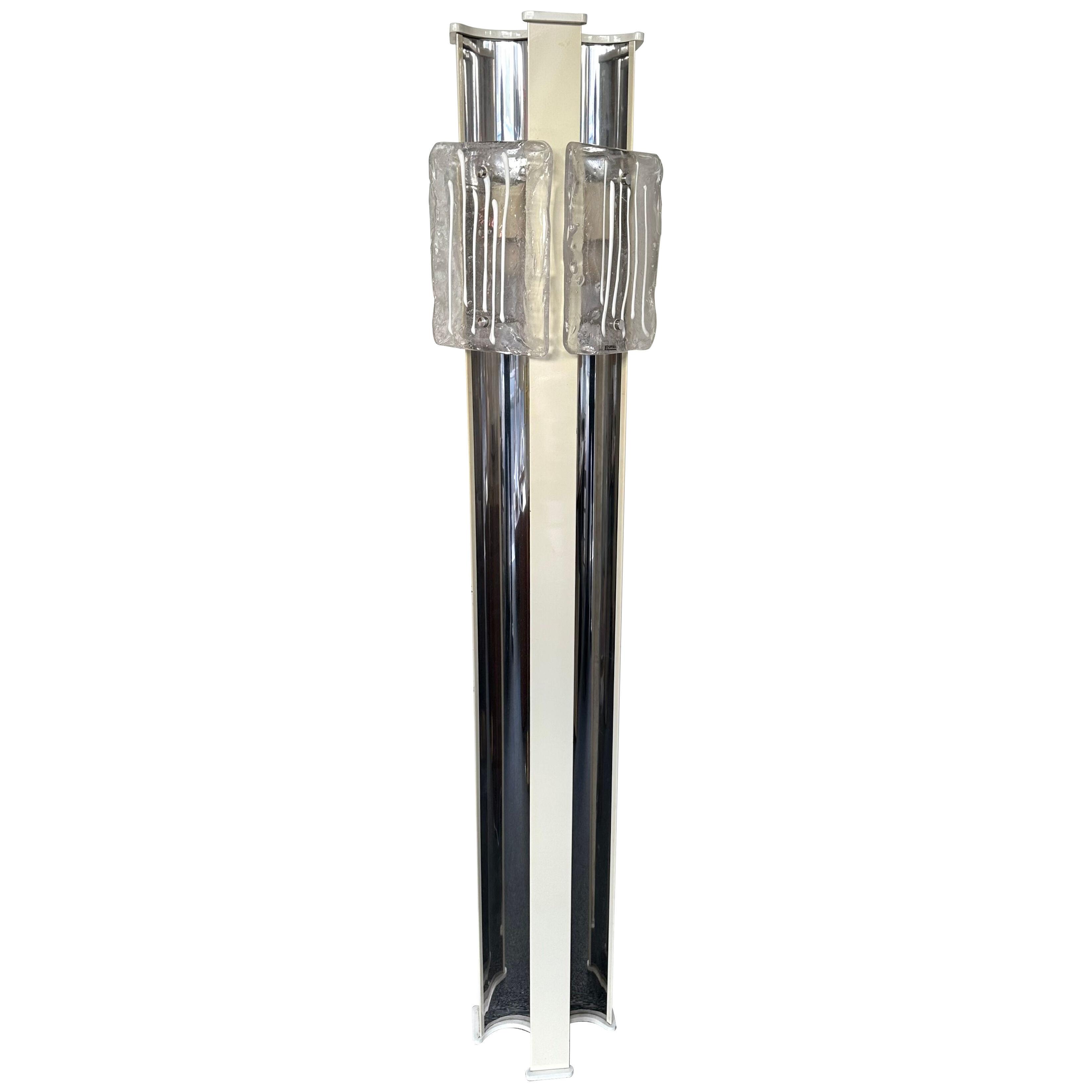 Mid-Century Modern Murano Glass and Metal Floor Lamp by Esperia, Italy, 1970s