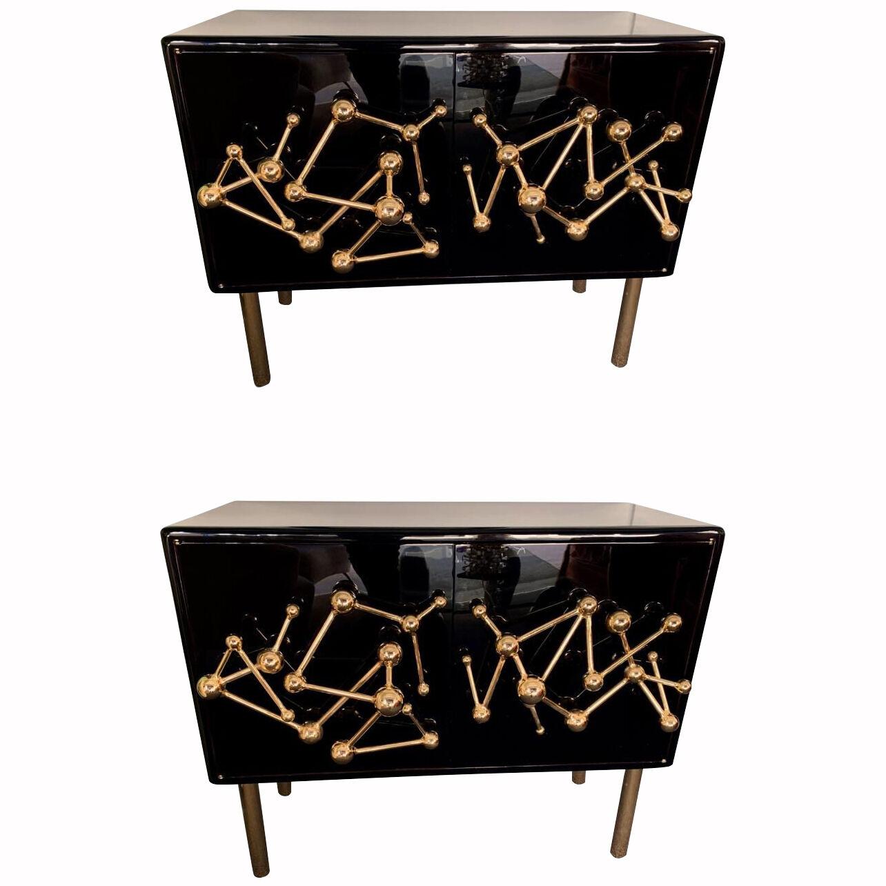 Contemporary Atomo Lacquered Cabinets Buffets by Antonio Cagianelli. Italy