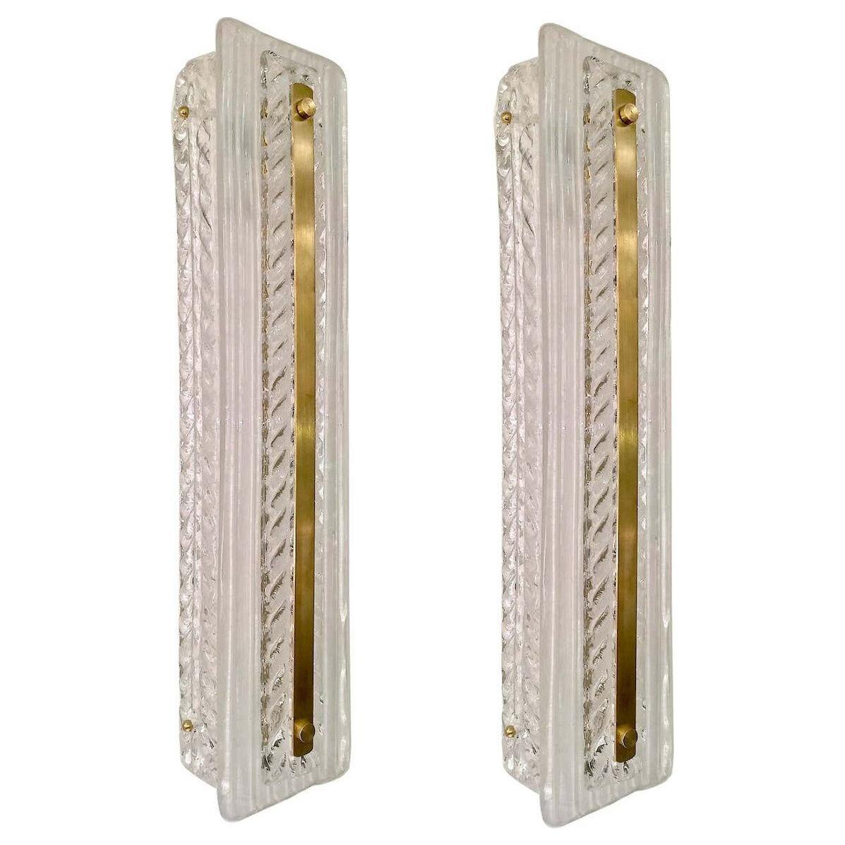 Tall Murano glass sconces - a pair