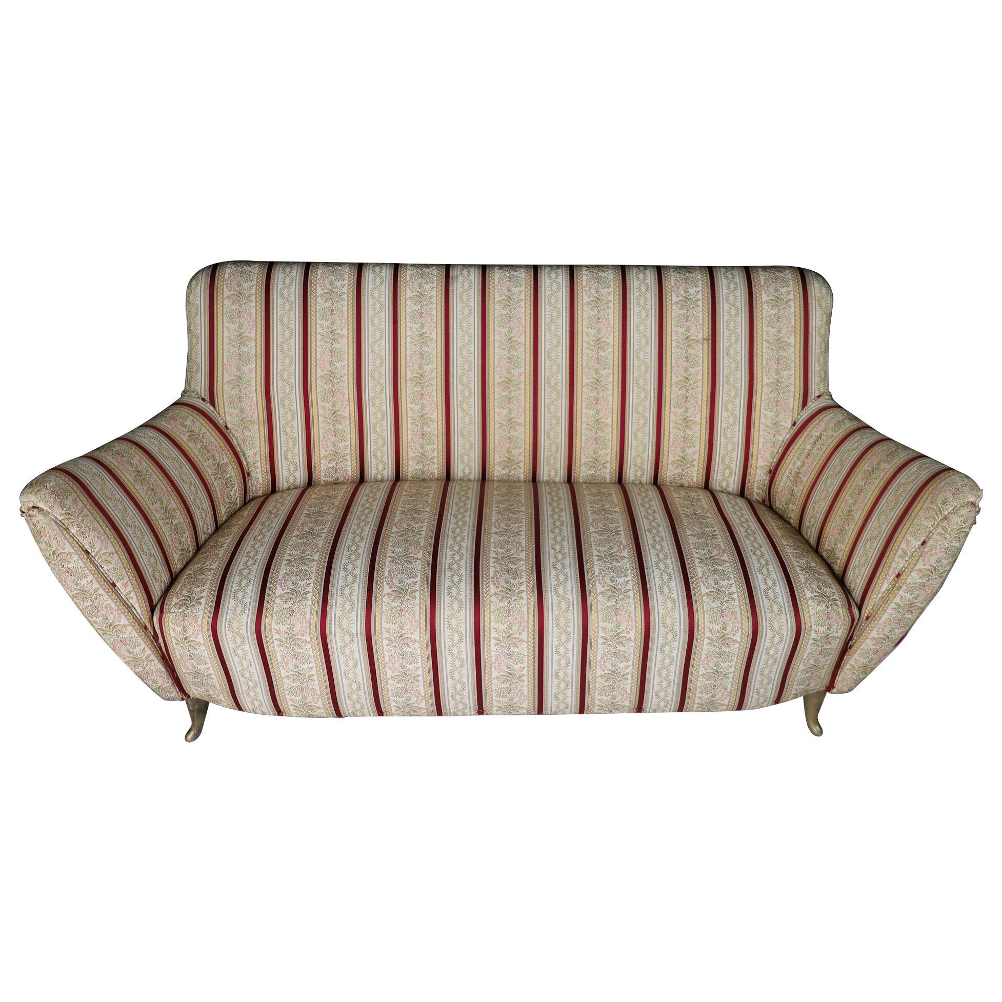 MidCentury Sofa in Original Upholstery by Guglielmo Veronesi for Isa Bergamo'50s