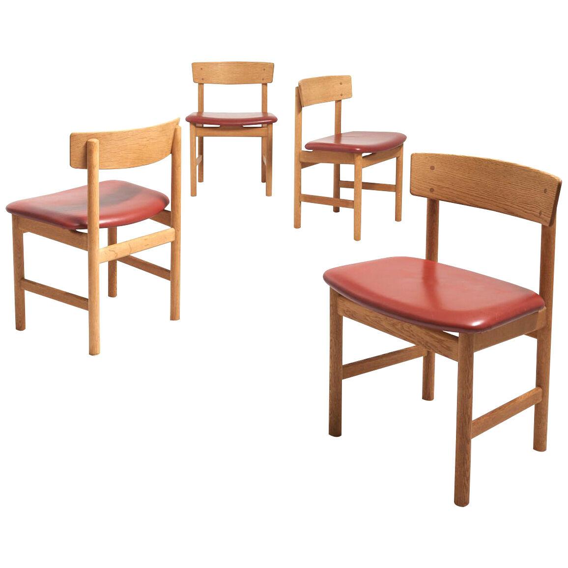 Set of 4 Dining Chairs by Børge Mogensen for Fredericia Stølefabrik, 1956
