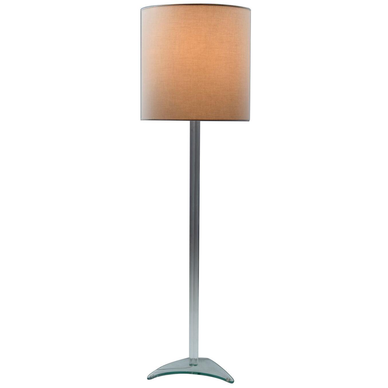Floor lamp with a glass stem, 1980's