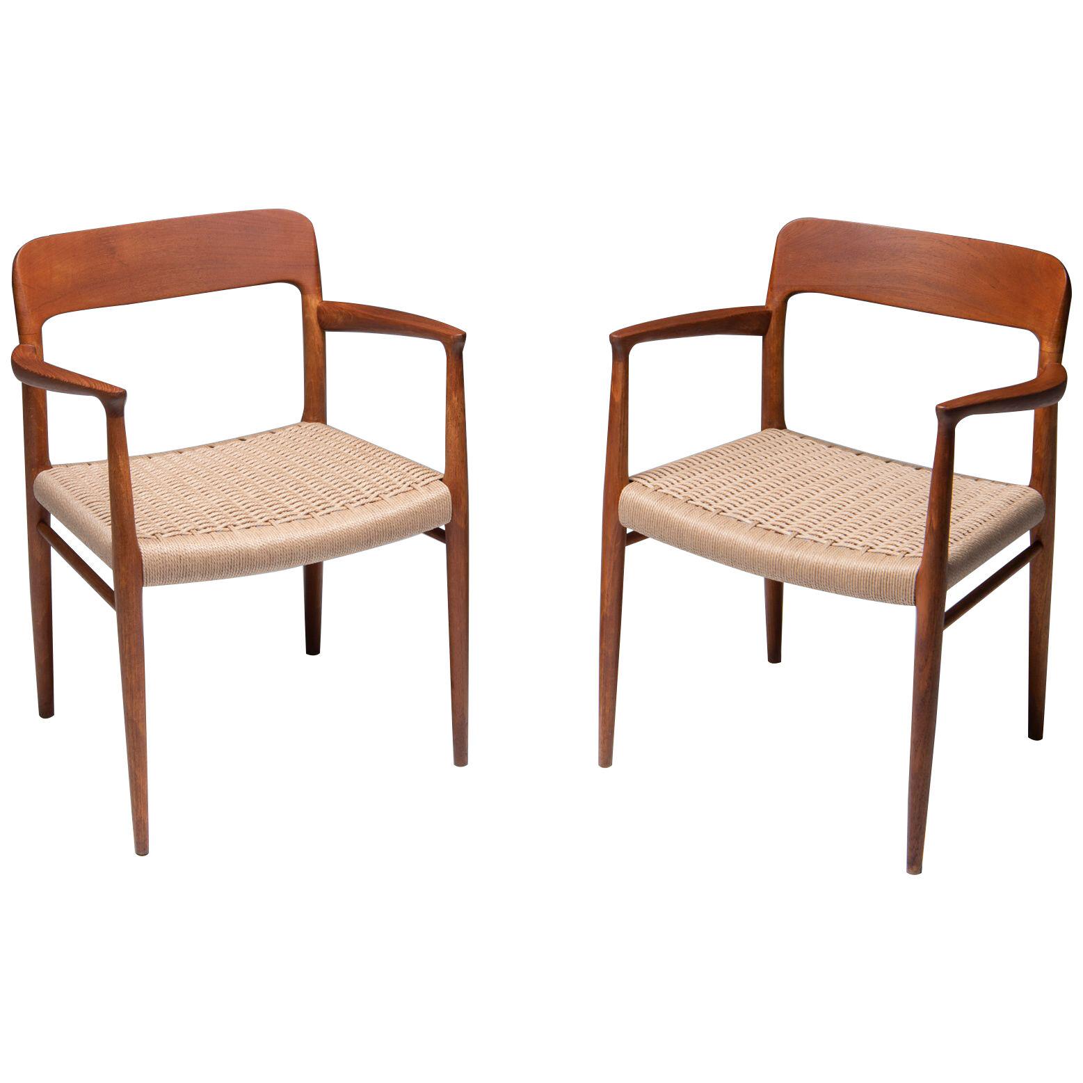 Pair of 'Model 56' Arm Chairs, Niels O. Møller, 1950's, DENMARK