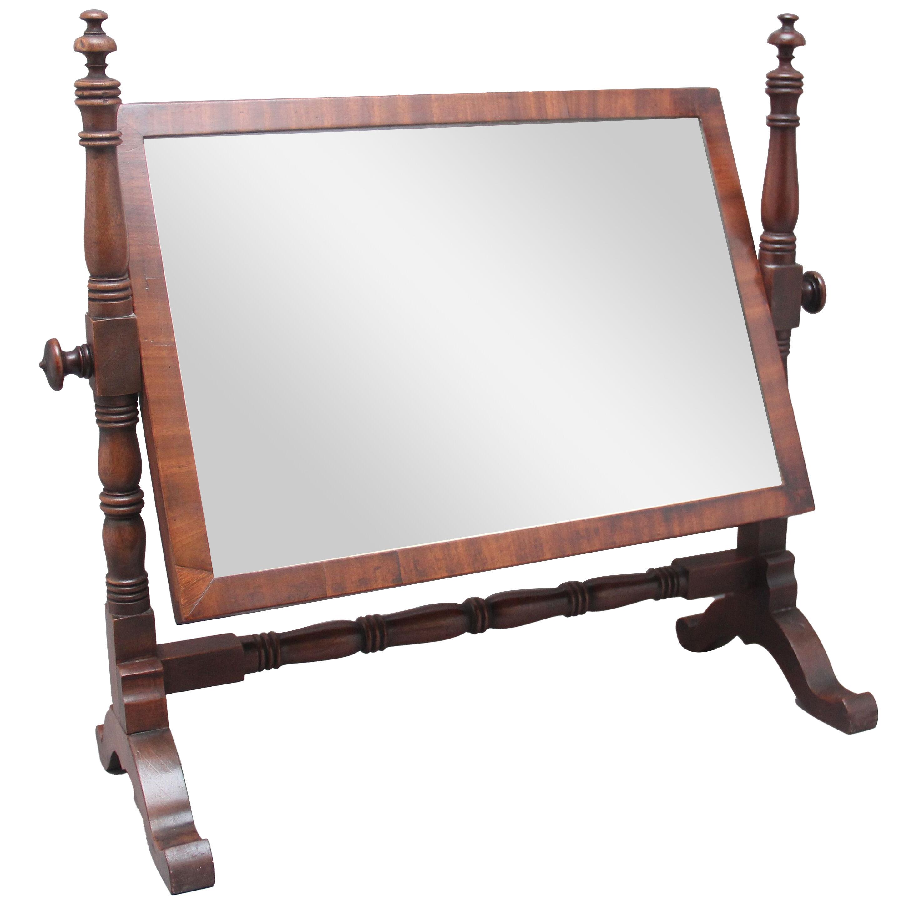 19th Century mahogany toilet mirror