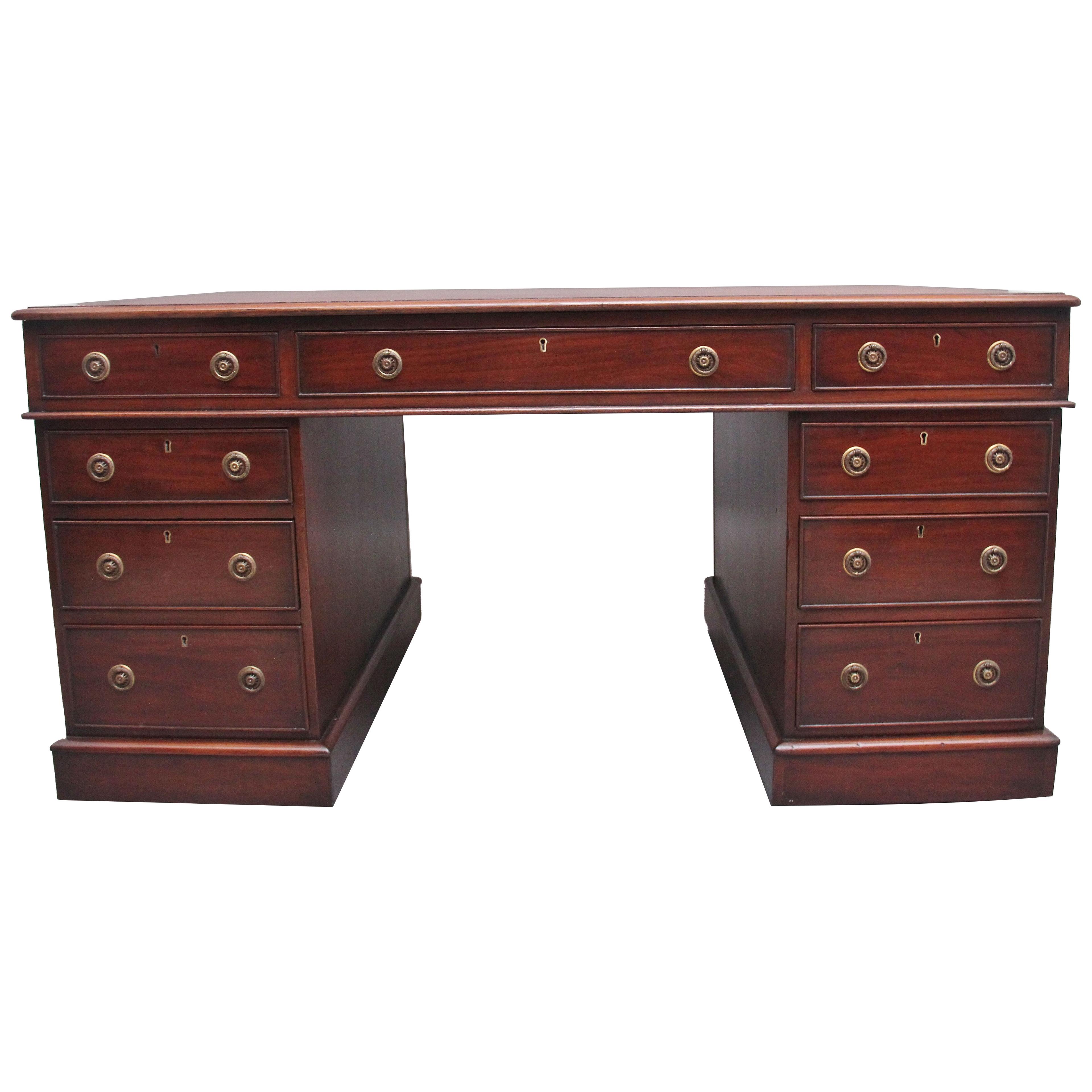Mid 19th Century antique mahogany partners desk