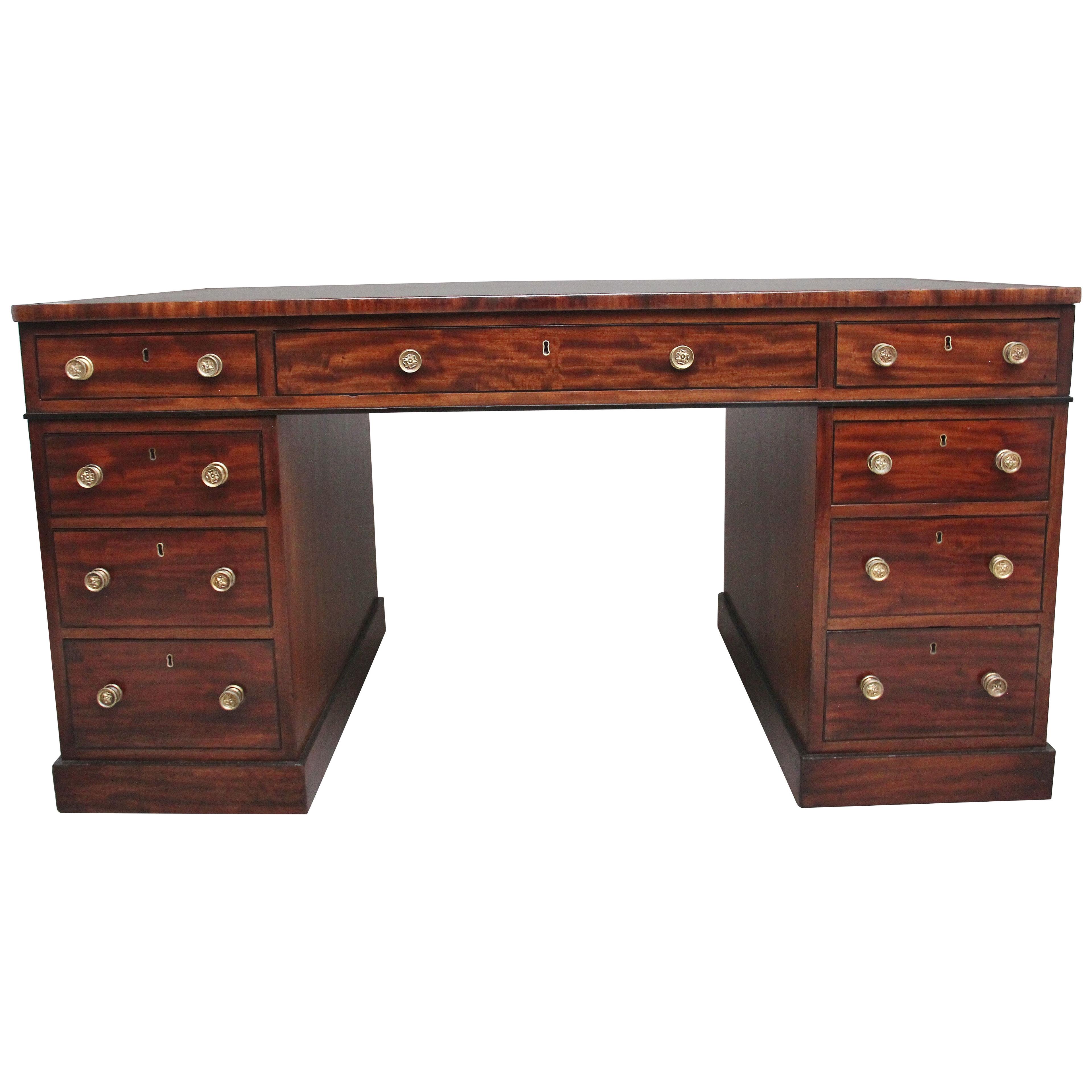 Early 19th Century antique mahogany partners desk
