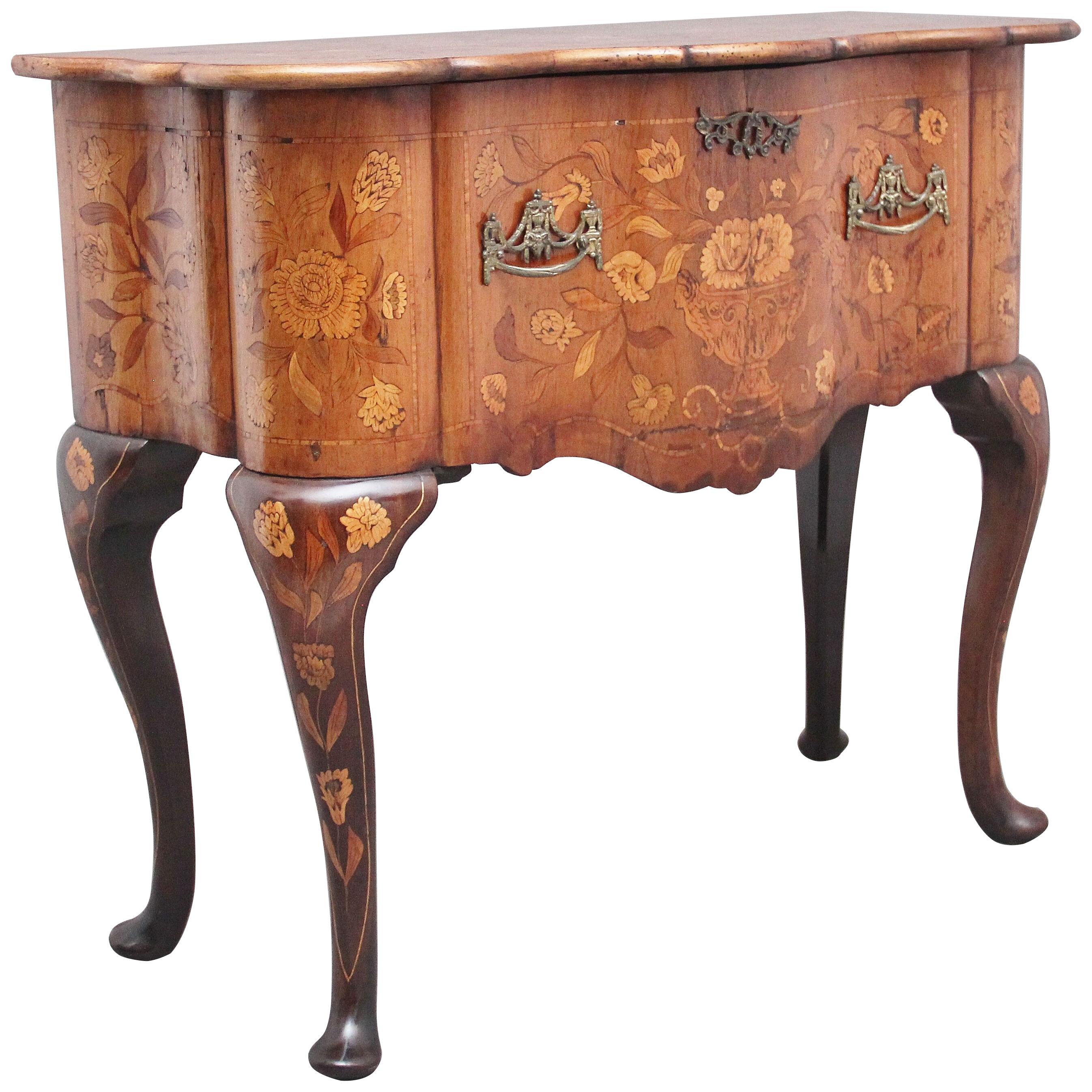 18th Century Dutch marquetry walnut side table