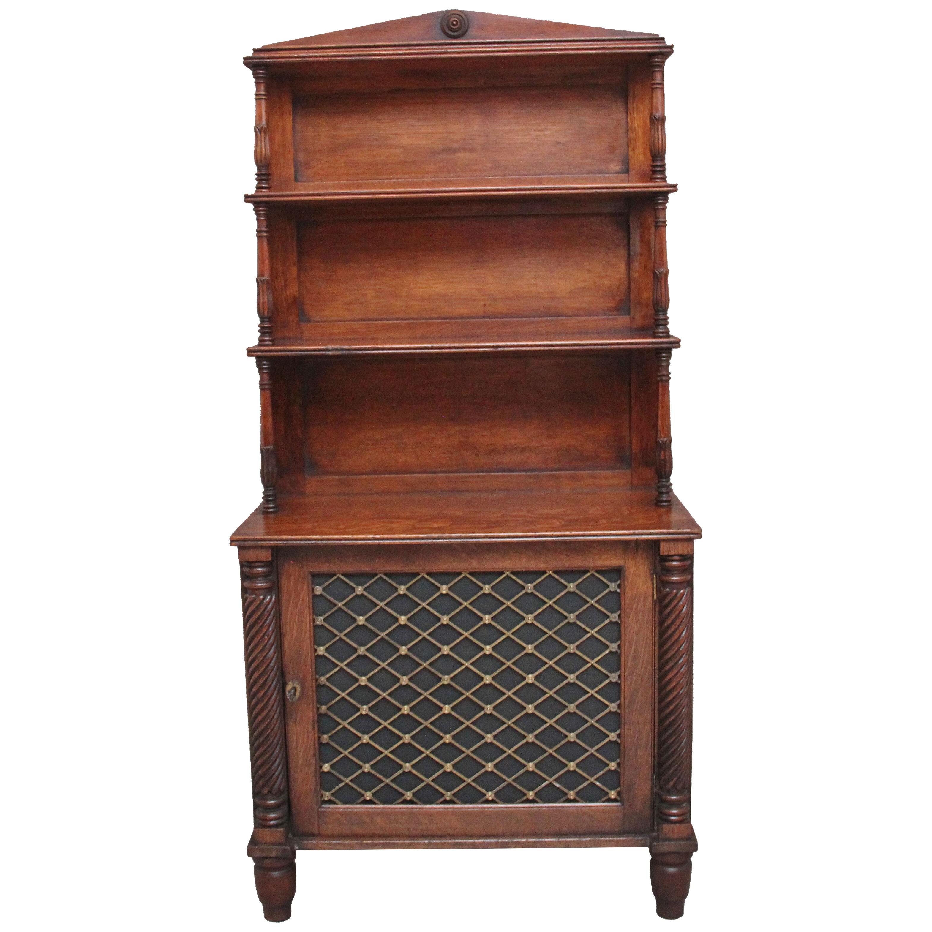Early 19th Century oak bookcase cabinet