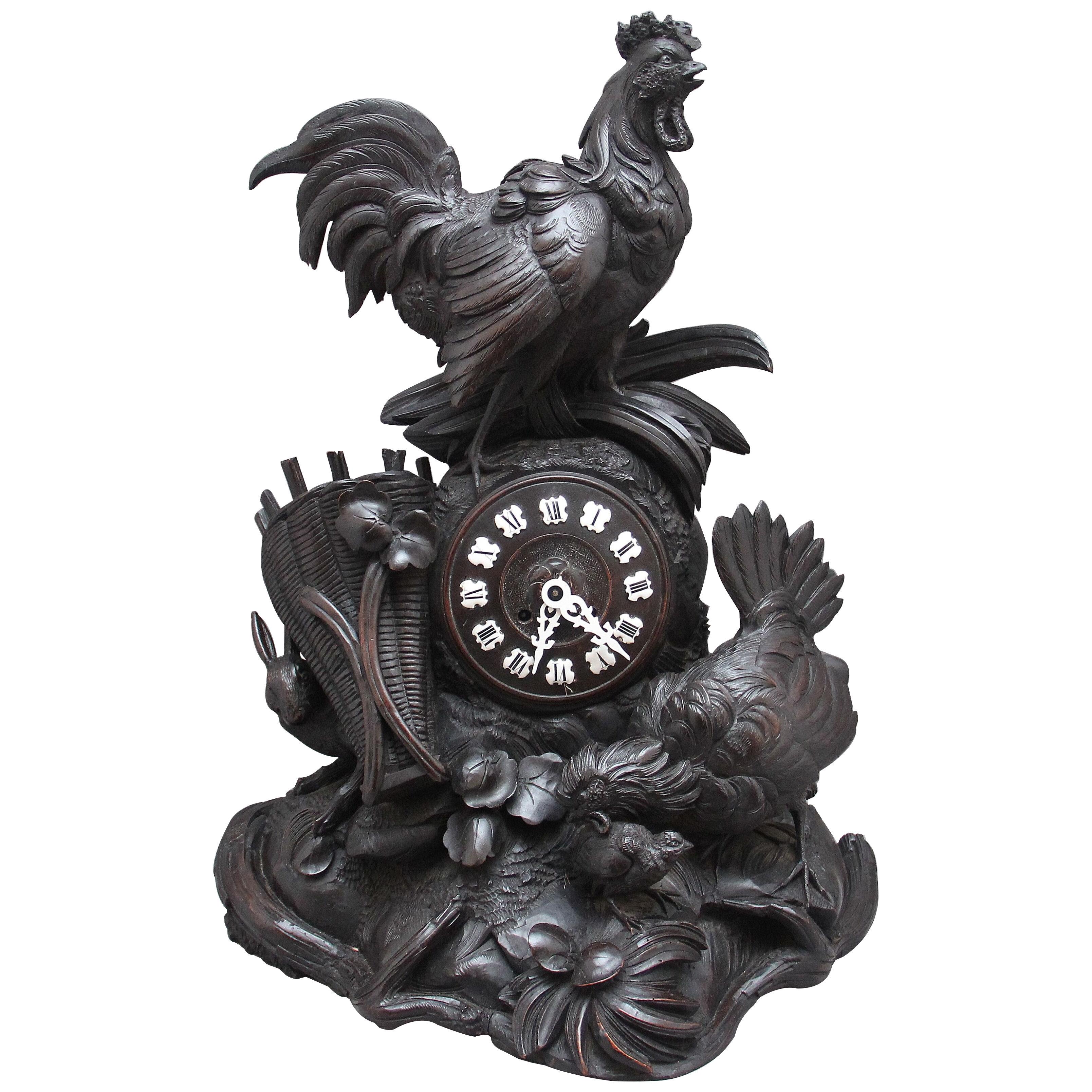 19th Century black forest mantel clock