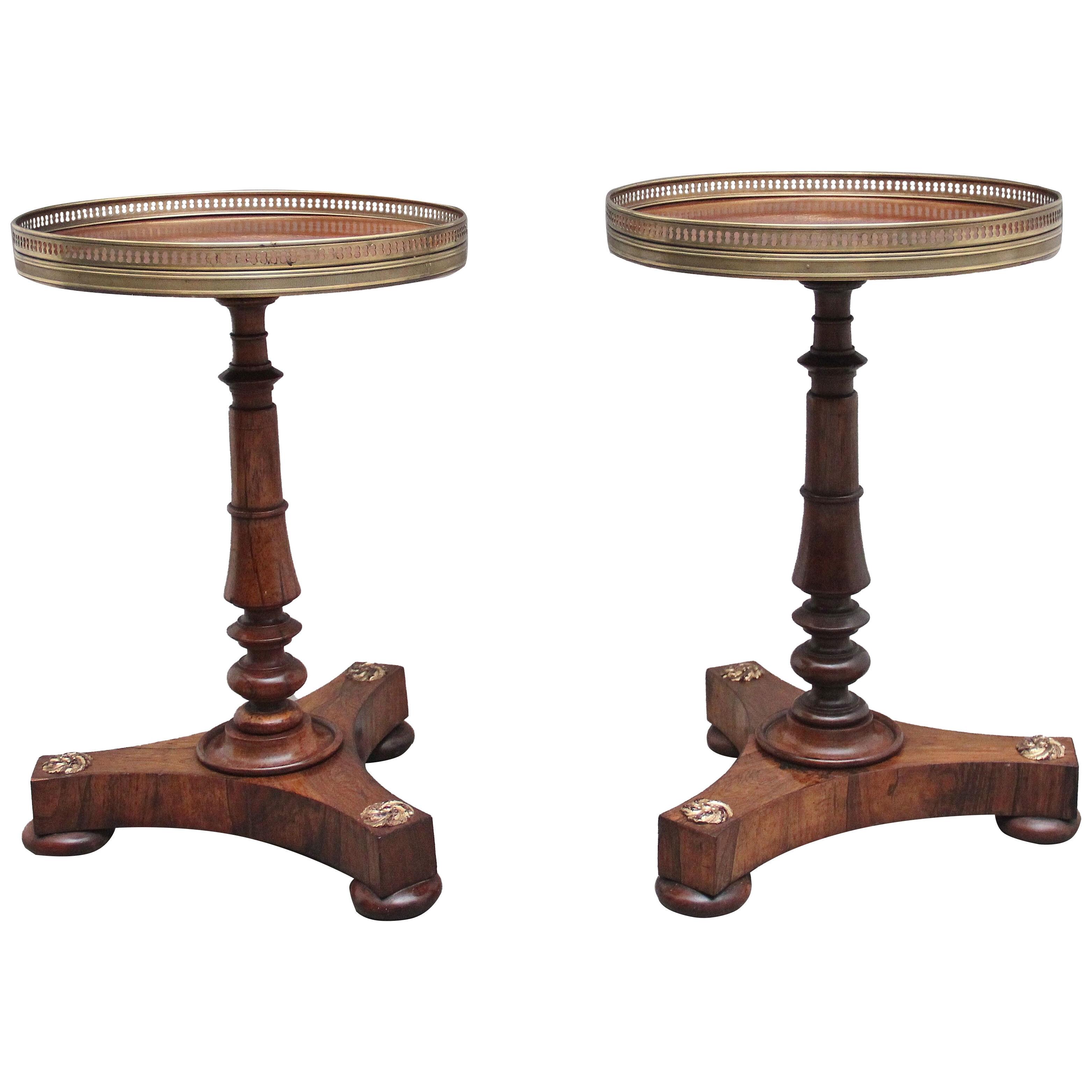 A decorative pair of early 19th Century rosewood occasional tables
