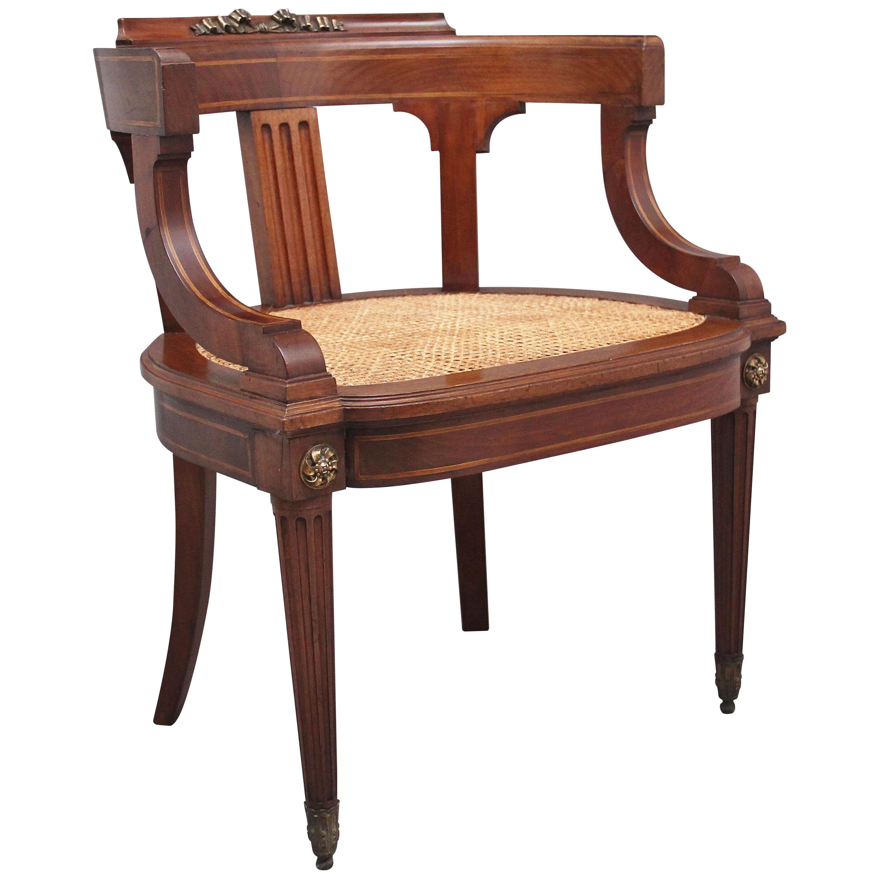 19th Century French mahogany desk chair