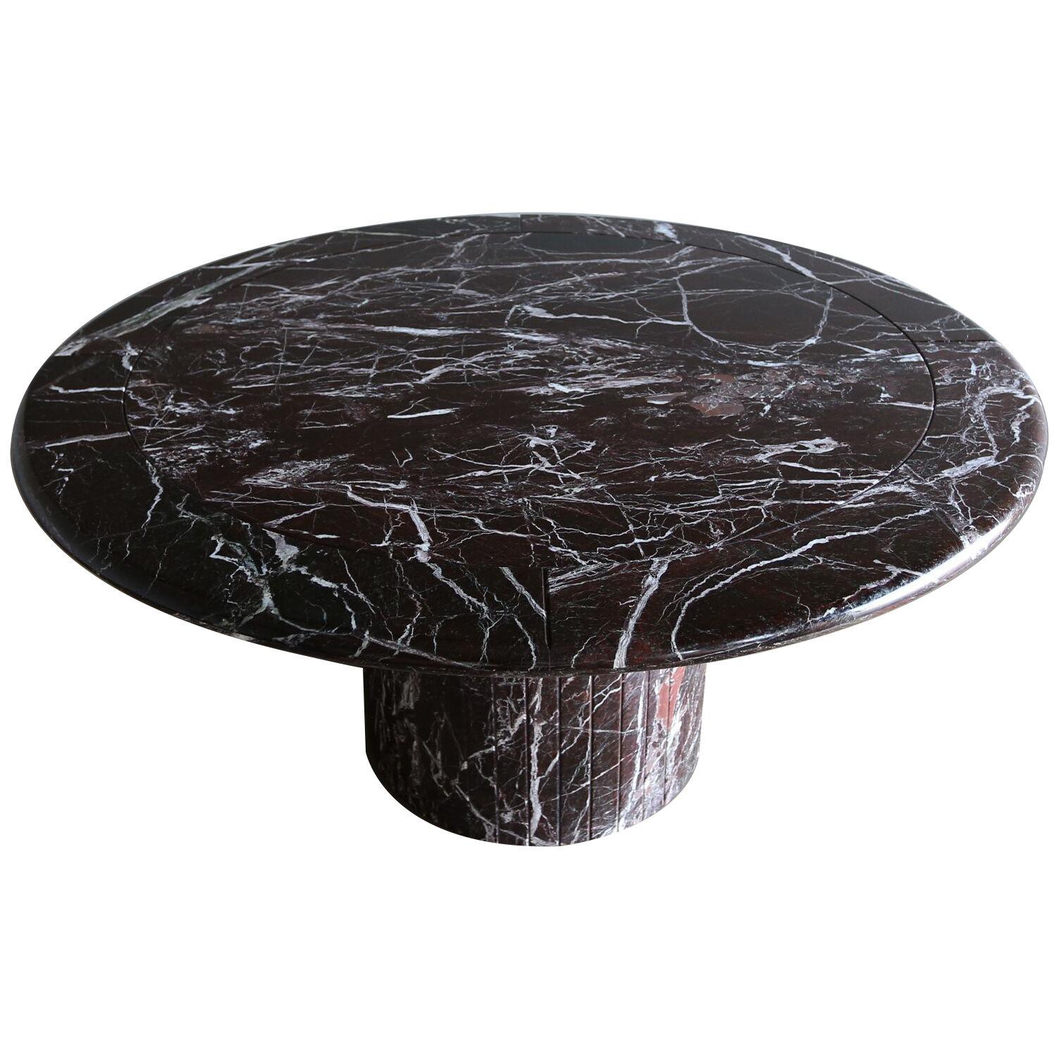 Italian Rosso Levanto Modernist Marble Centre Table, circa 1980