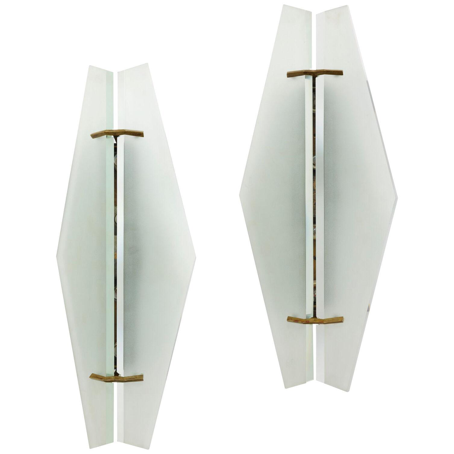Pair of Sconces Made by Max Ingrand for Fontana Arte, model 1943