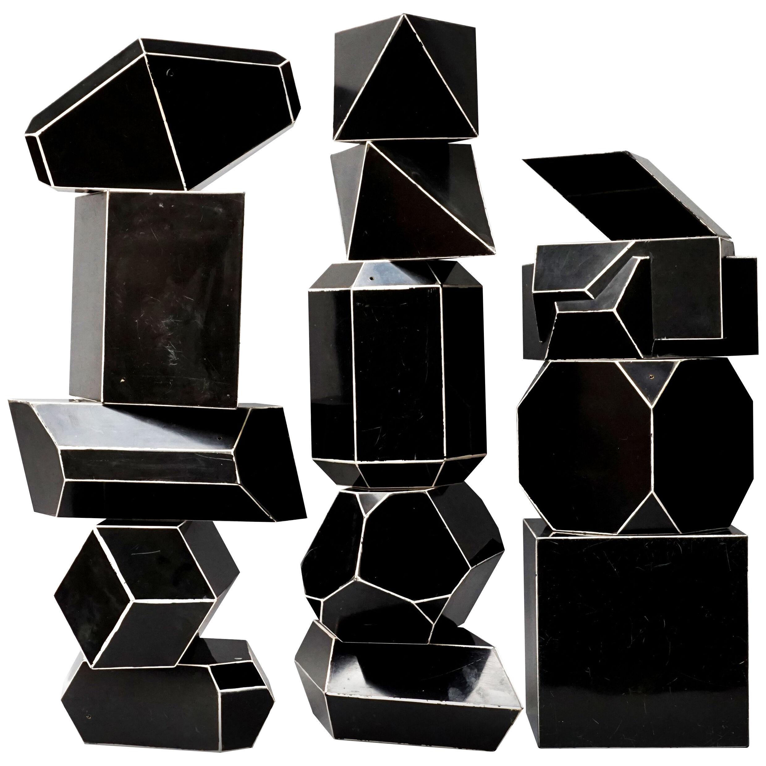 Fourteen French Geometric Bakelite Art Deco Science Classroom Crystal Models