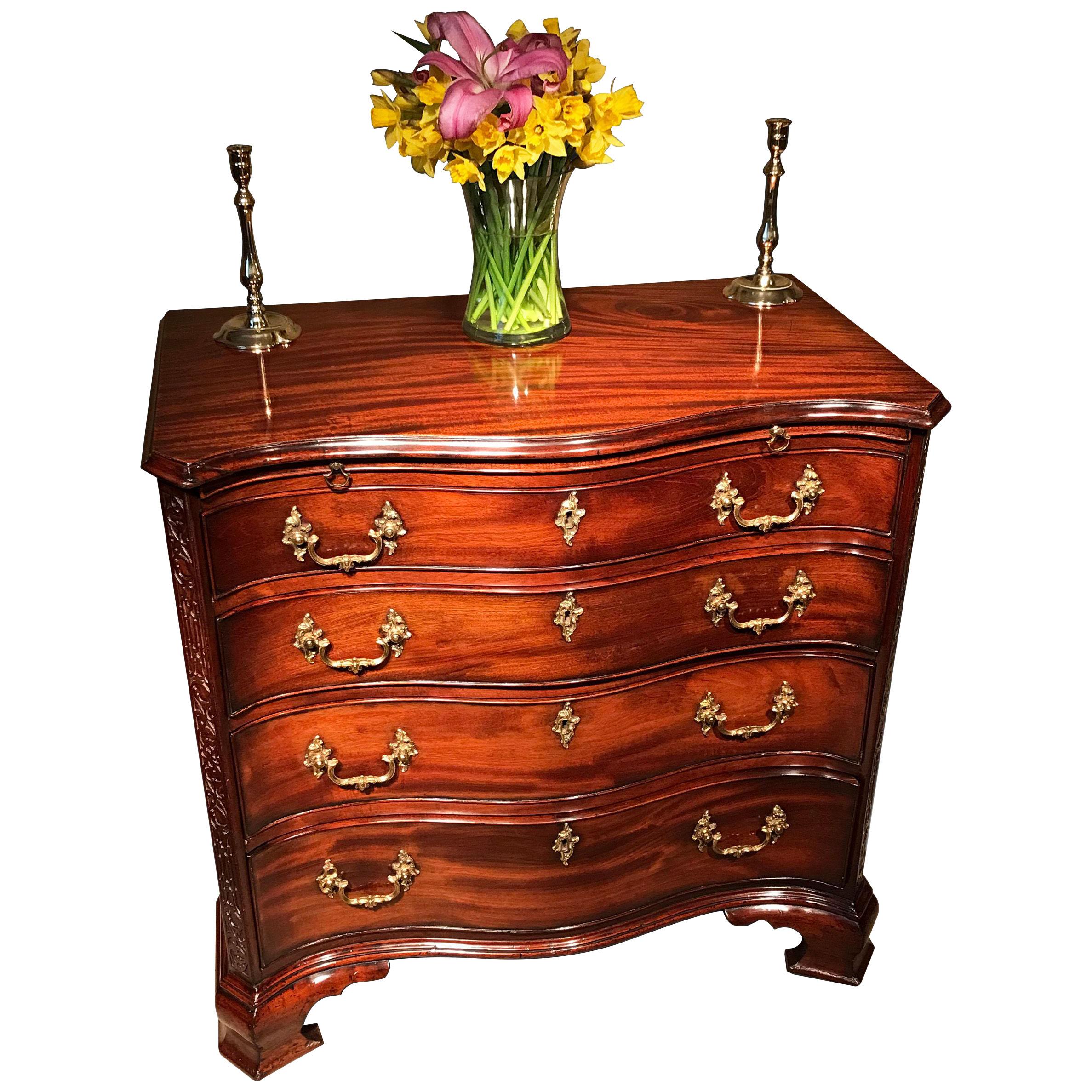 Chippendale Period Mahogany Bow Front Chest of Drawers