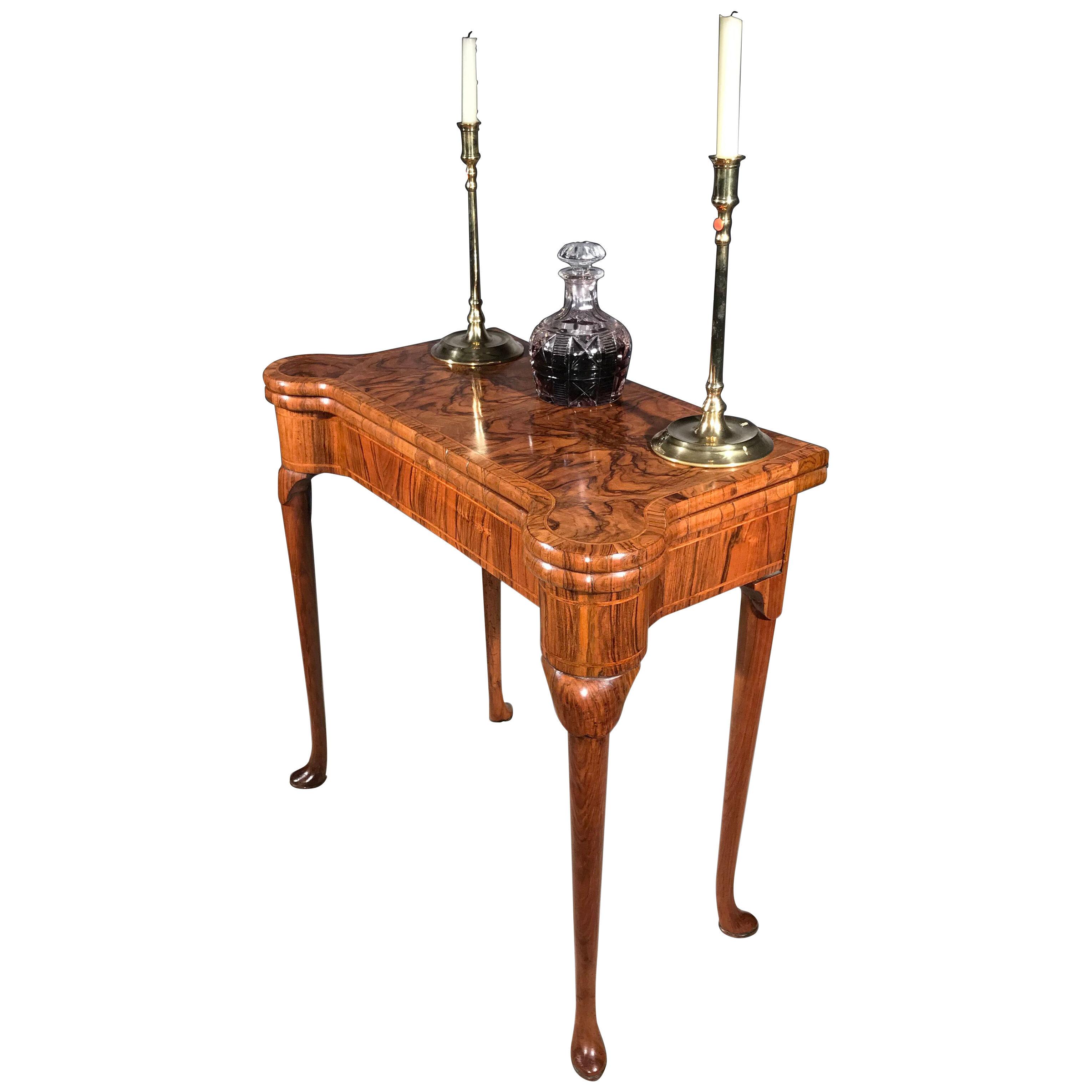 George I Period Concertina Action Walnut Card Table