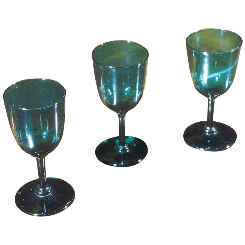 Set of 3 Regency Period Green Glasses