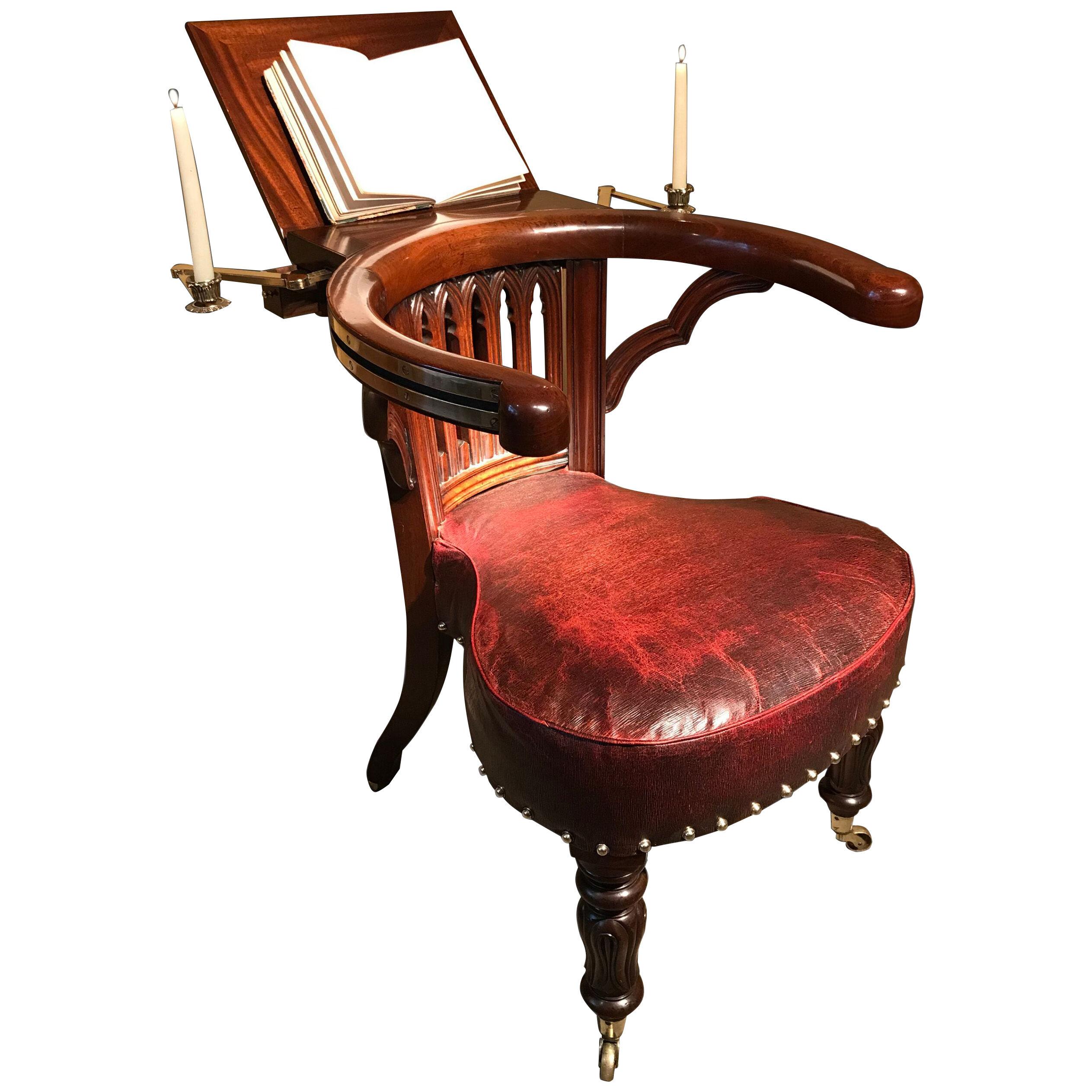 Regency Mahogany Library/Reading Chair