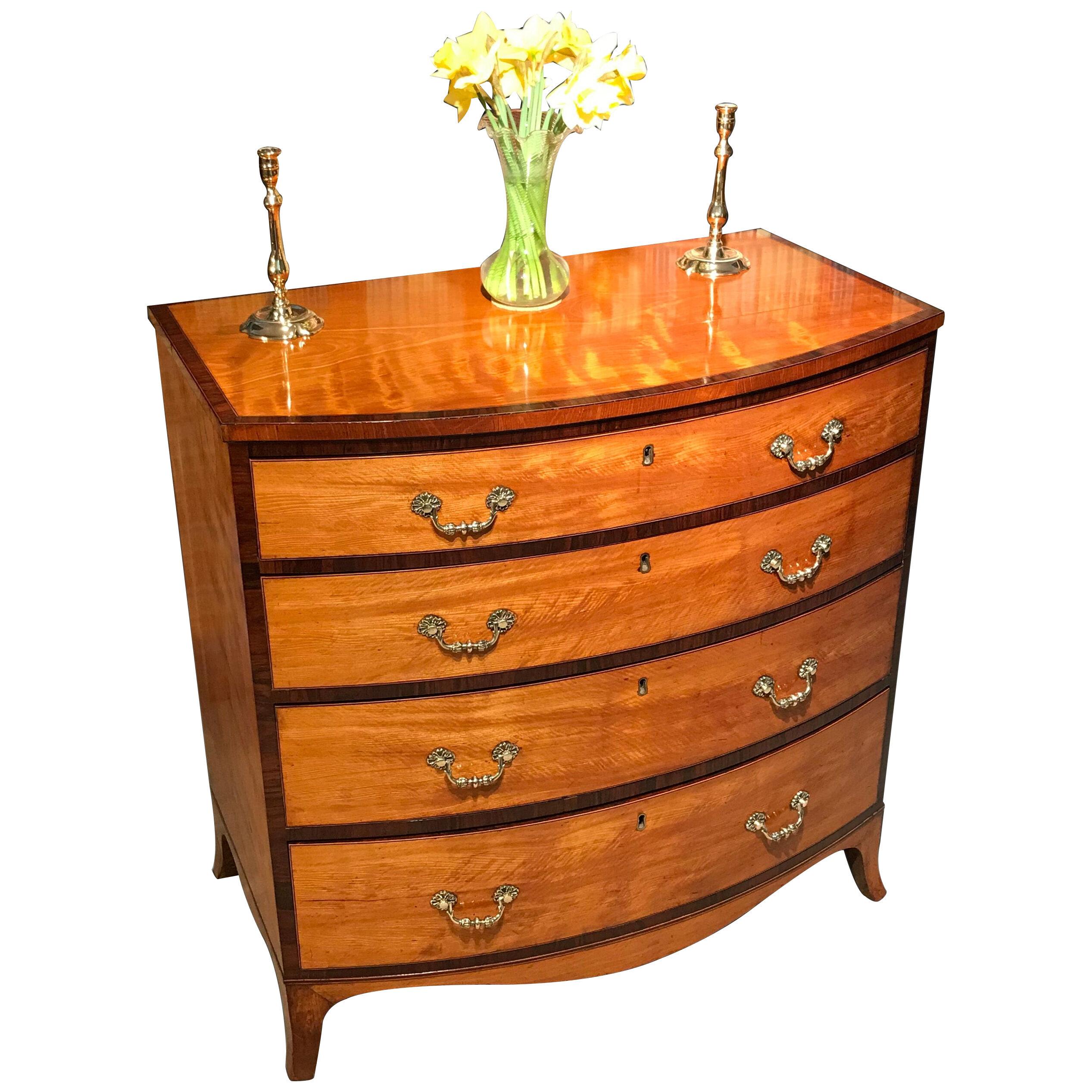 George III Period Satinwood and Kingwood Chest of Drawers
