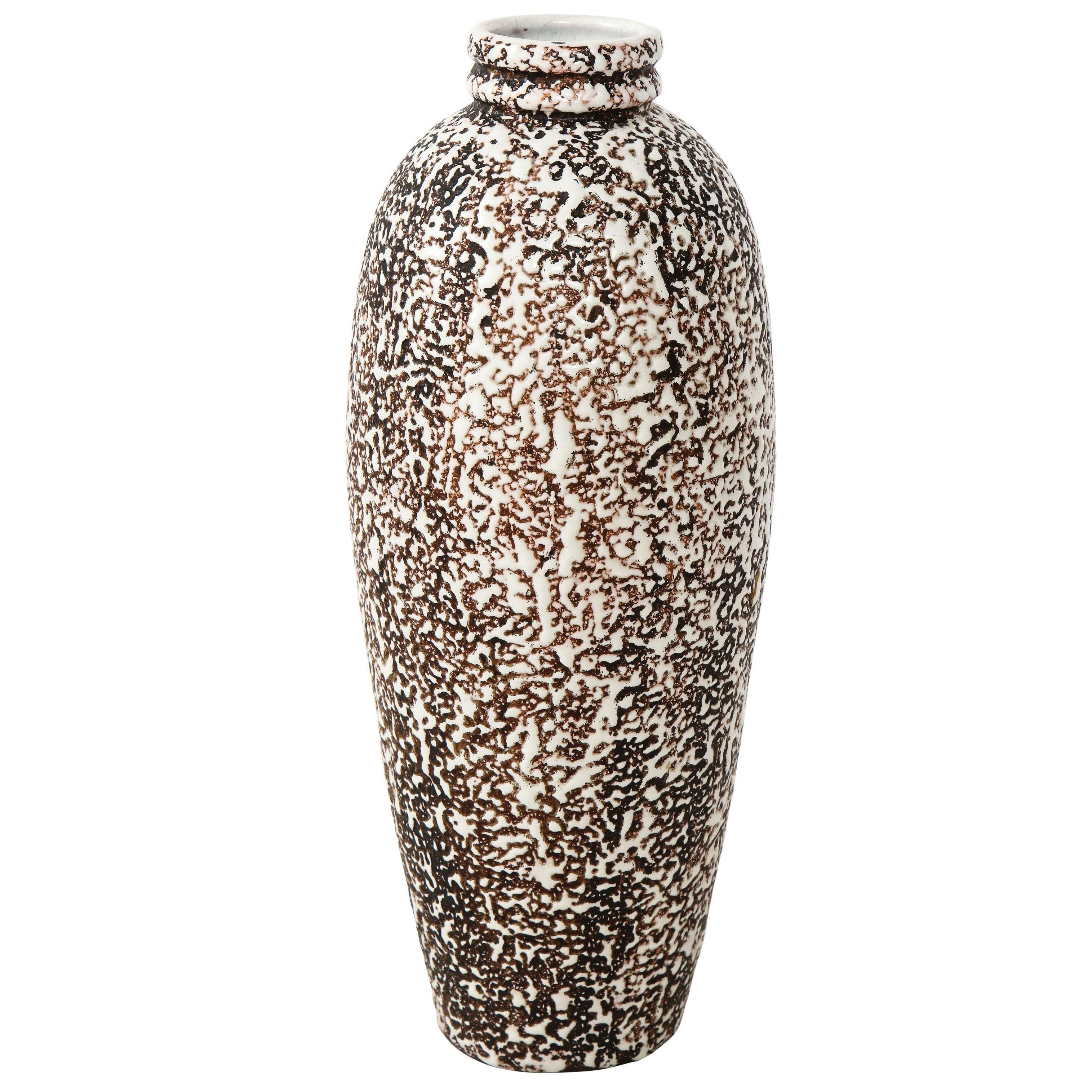 Elongated Primavera Vase with Stipple Glaze