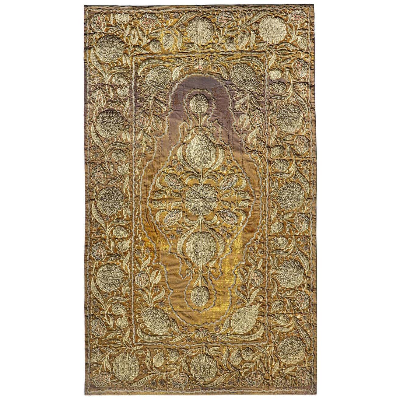 Bedspread TableCloth Gold Threadwork Wirework Velvet Ottoman Baroque Embroidered